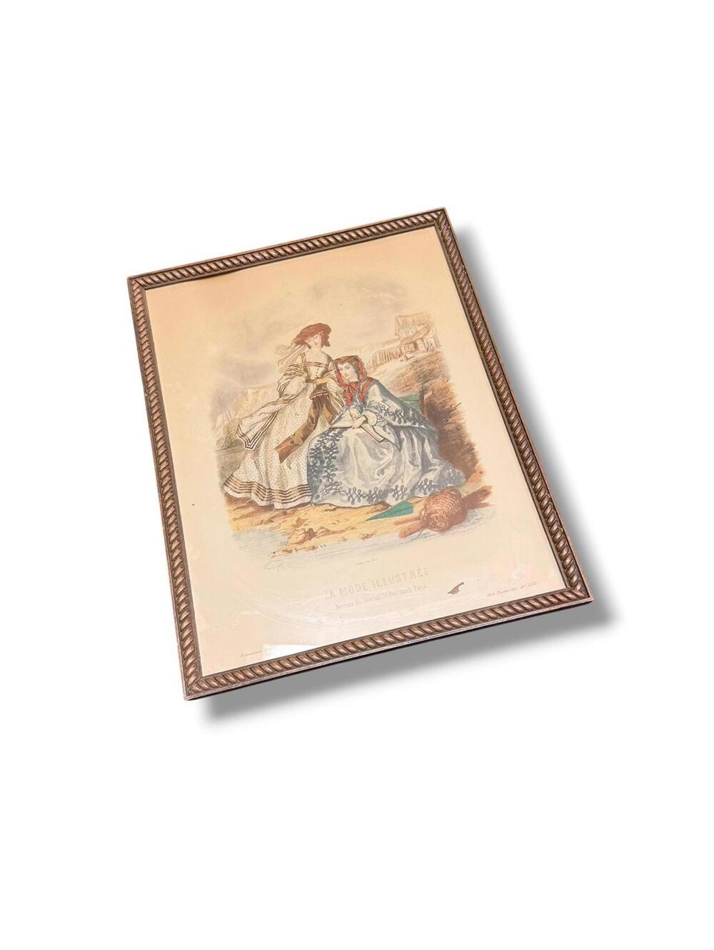Vintage La Mode Illustree French Framed Artwork